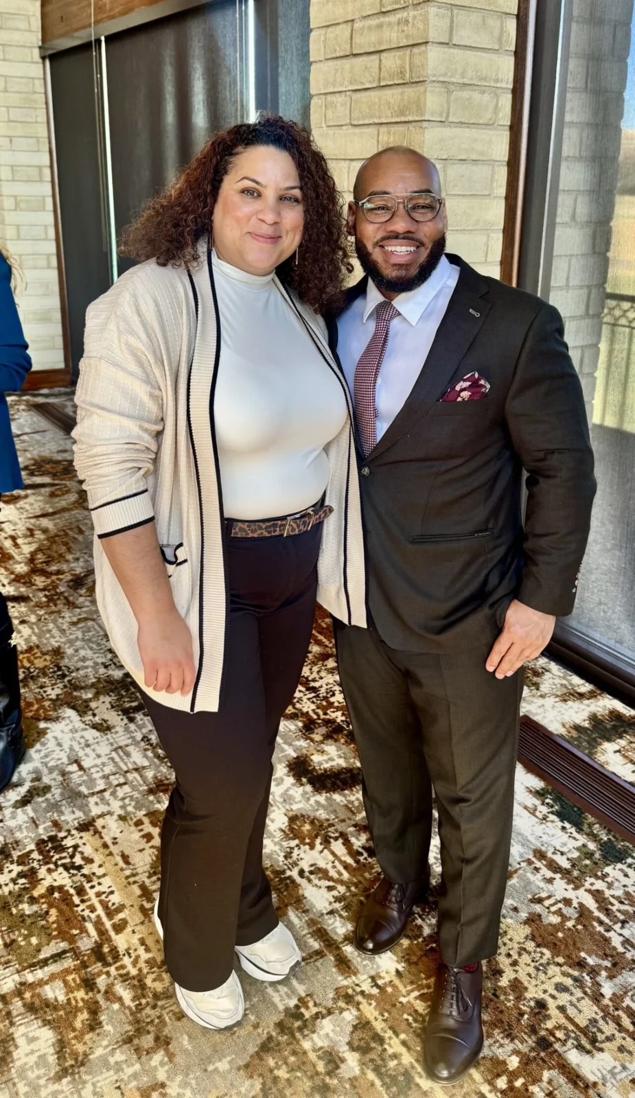 DeMarcus Strange with a professional colleague at an association gathering